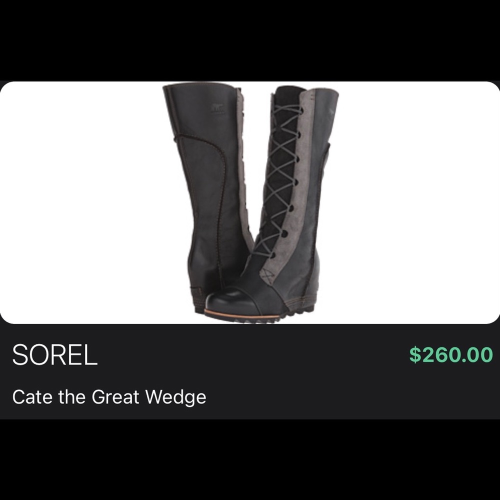 Cate the Great Wedge Sorel - Size 8 Black